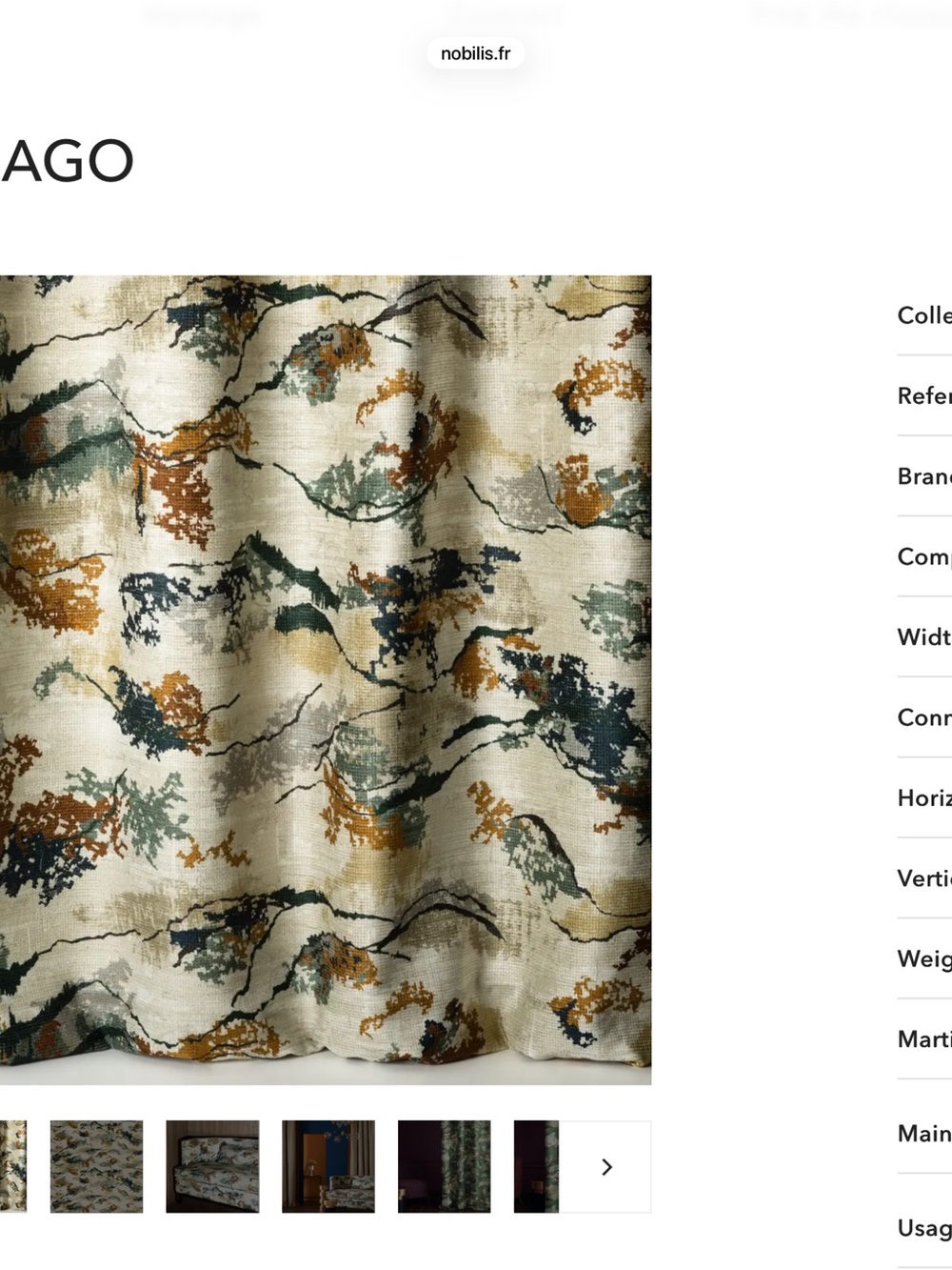 Nobilis “Tsumago” fabric